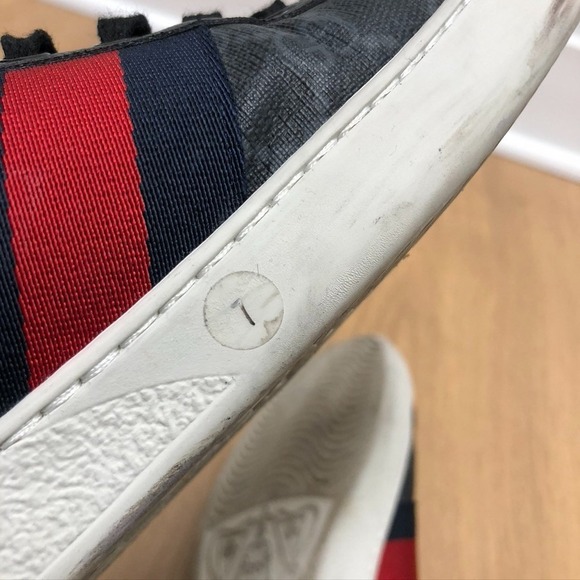Gucci Ace GG Supreme Sneakers Mens 7 Black Streetwear Comfort Designer - Picture 8 of 15